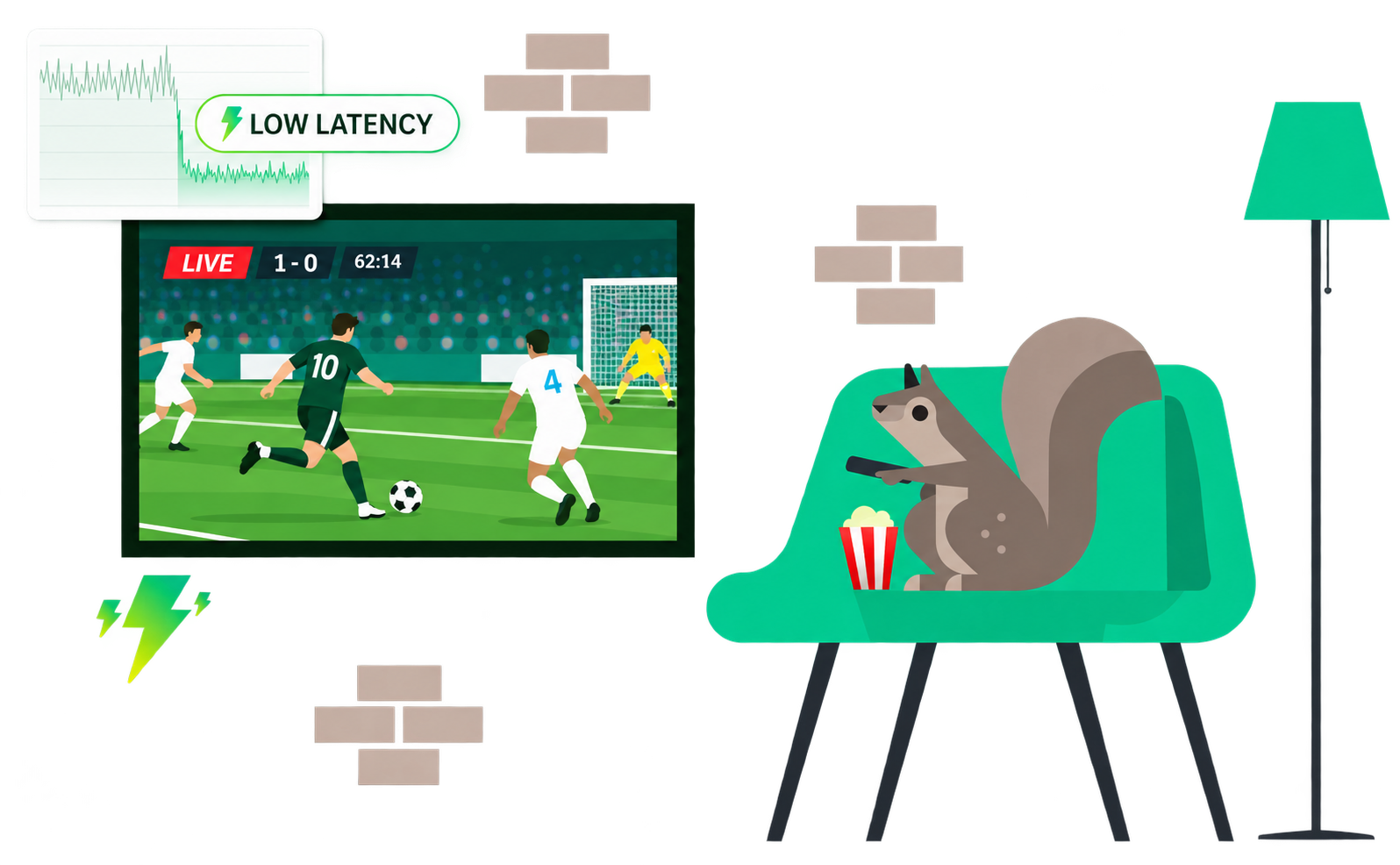 Mo watches a live soccer match powered by low-latency media infrastructure