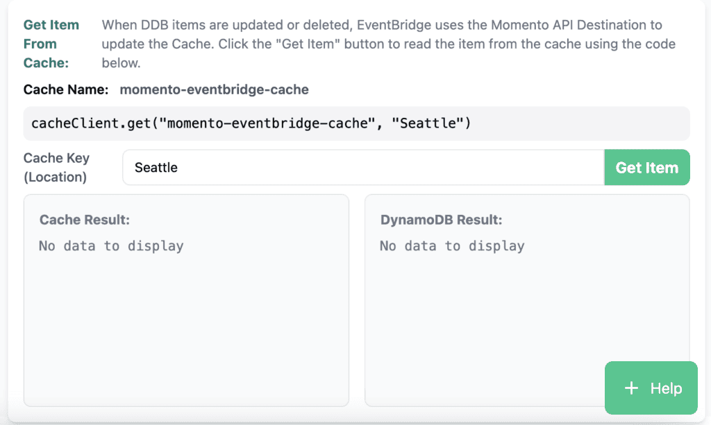 After deletion, both the cache and DynamoDB results show no data for Seattle.