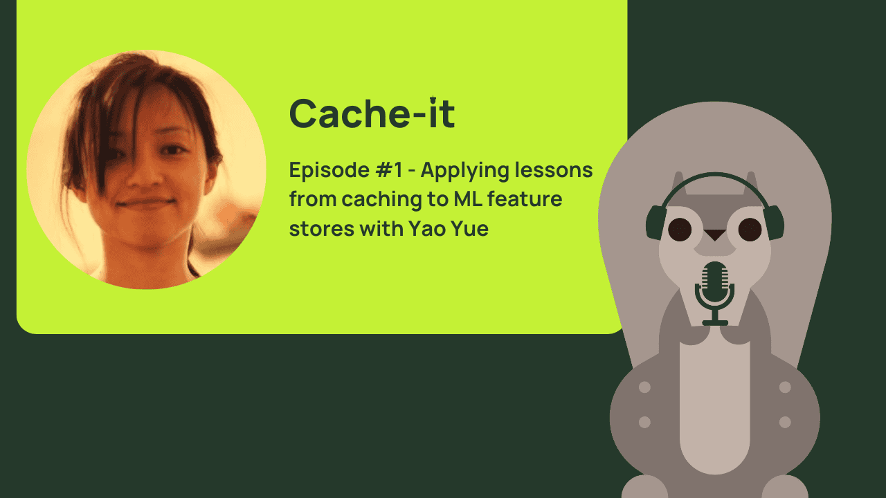 Yao Yue の写真とマイクの前のリスを配した Cache-it 第1回の画像