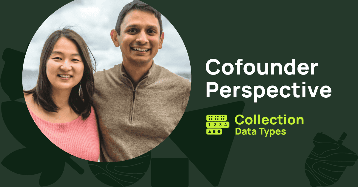 共同創業者二人の写真と「Cofounder Perspective」「Collection Data Types」の文字