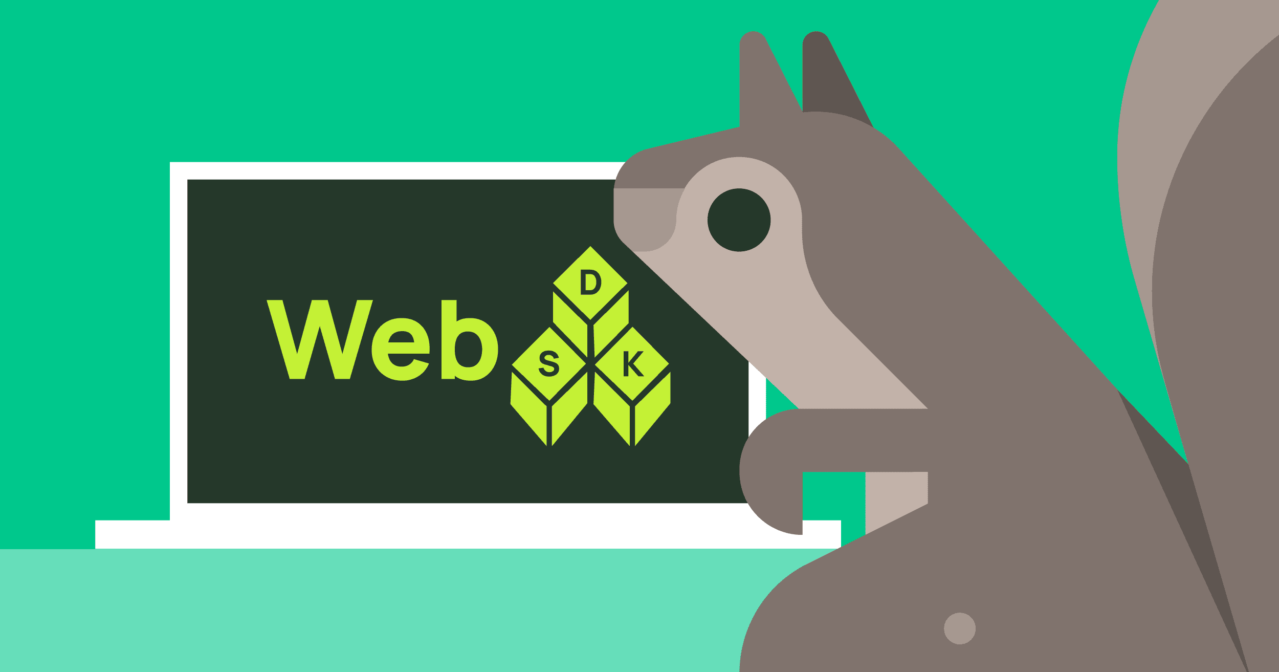 「Web SDK」と表示されたノートパソコンとリスのイラスト