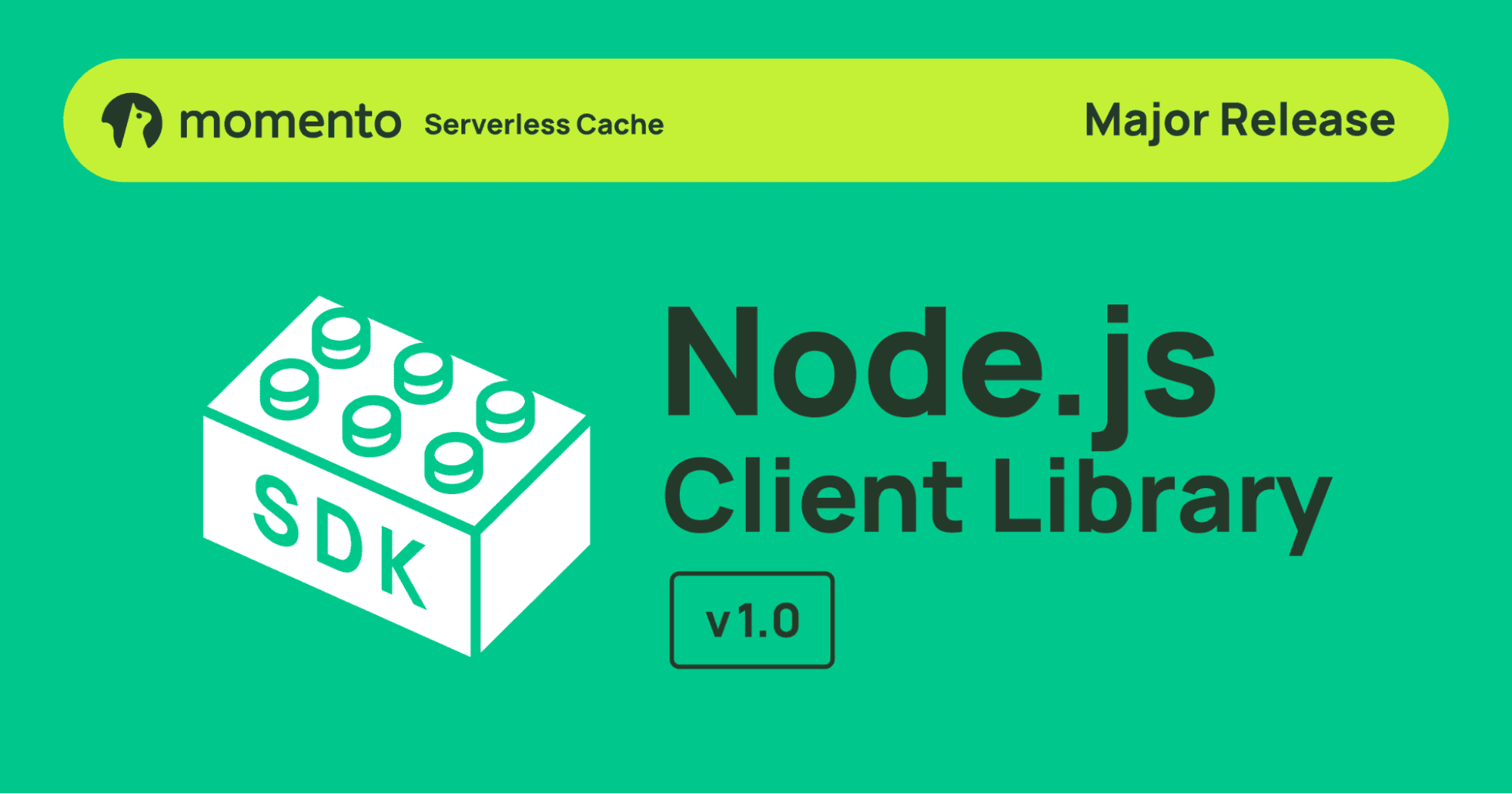 Momento Node.js Client Library v1.0 major release graphic