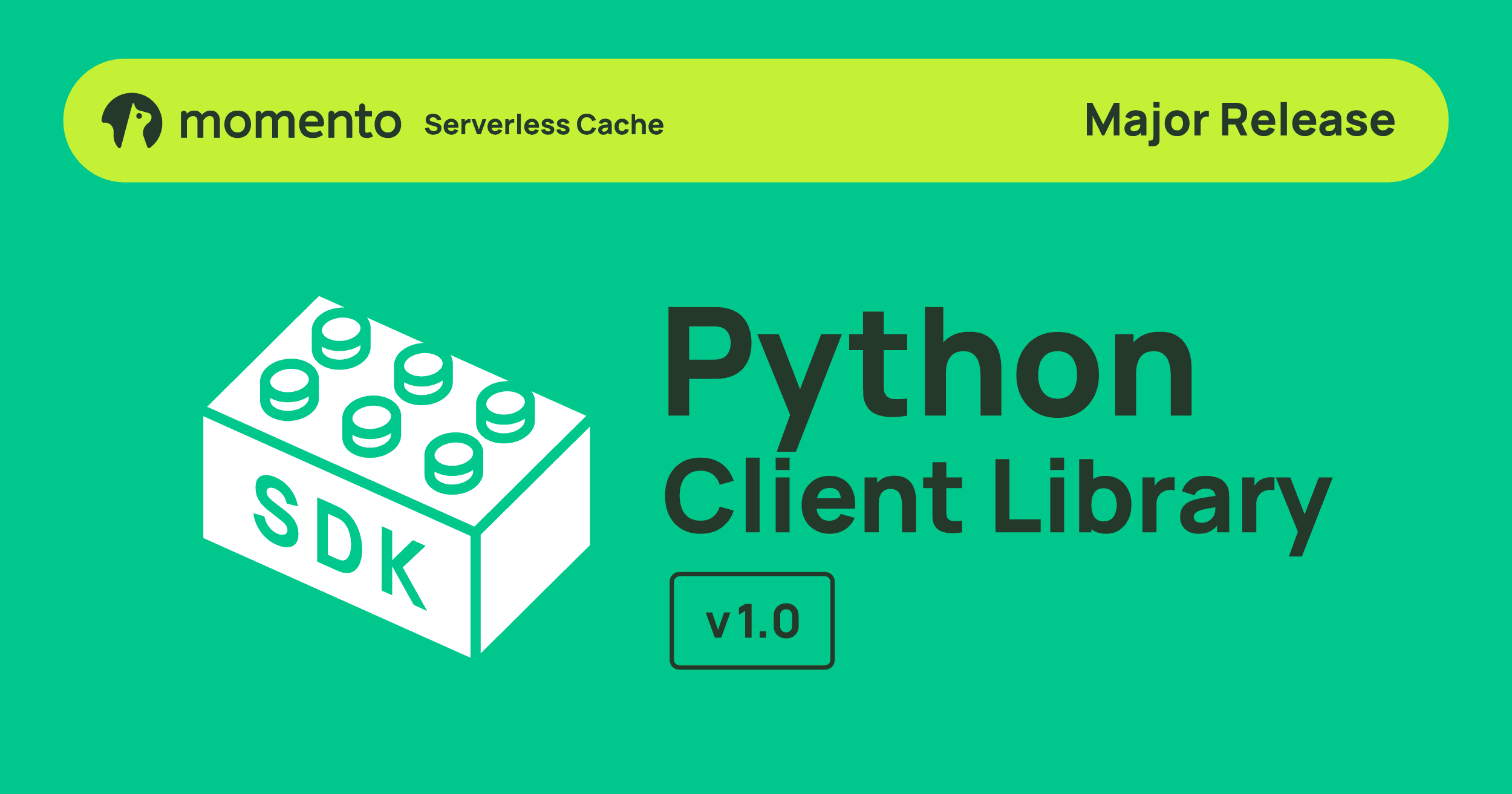 Momento Python Client Library v1.0 のメジャーリリースを知らせる画像
