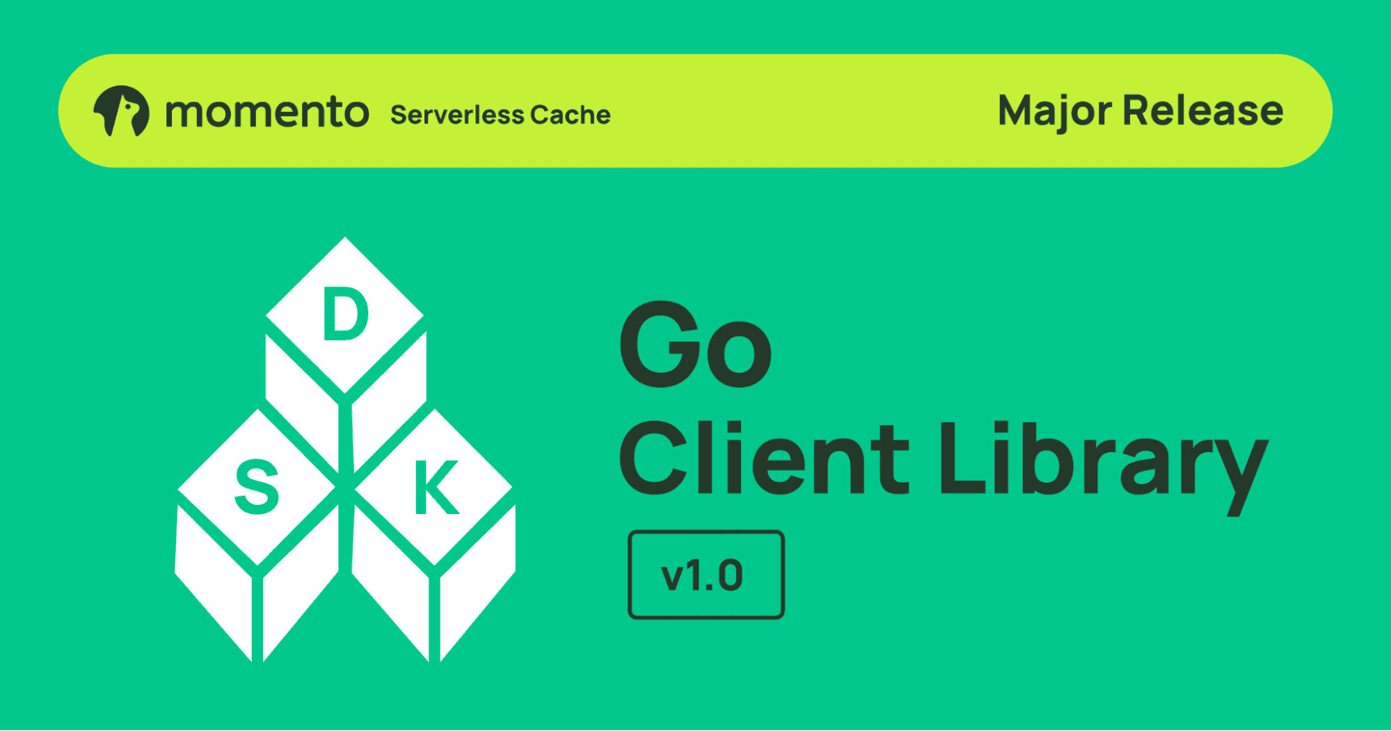 Momento Go Client Library v1.0 major release graphic