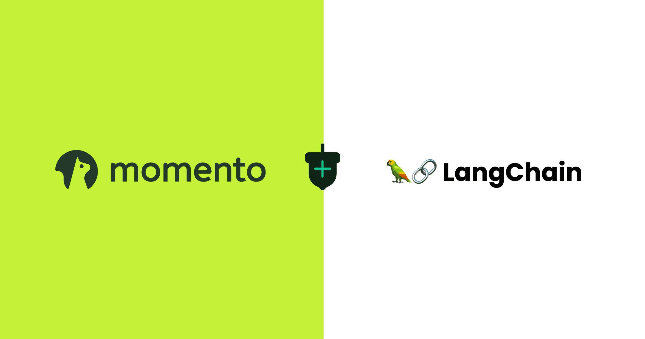 横に並ぶ Momento と LangChain のロゴ