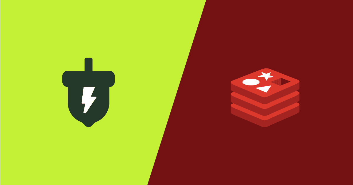 Momento and Redis logos on green and red backgrounds