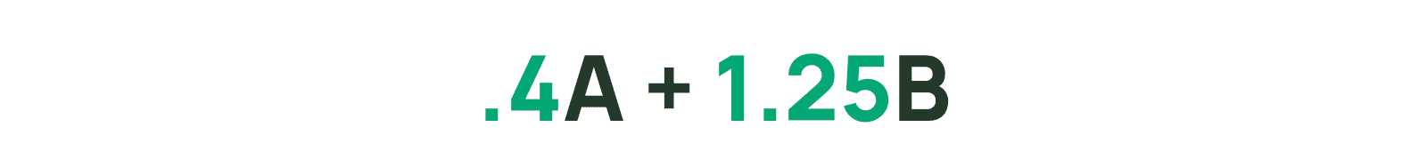 数式 0.4A + 1.25B。