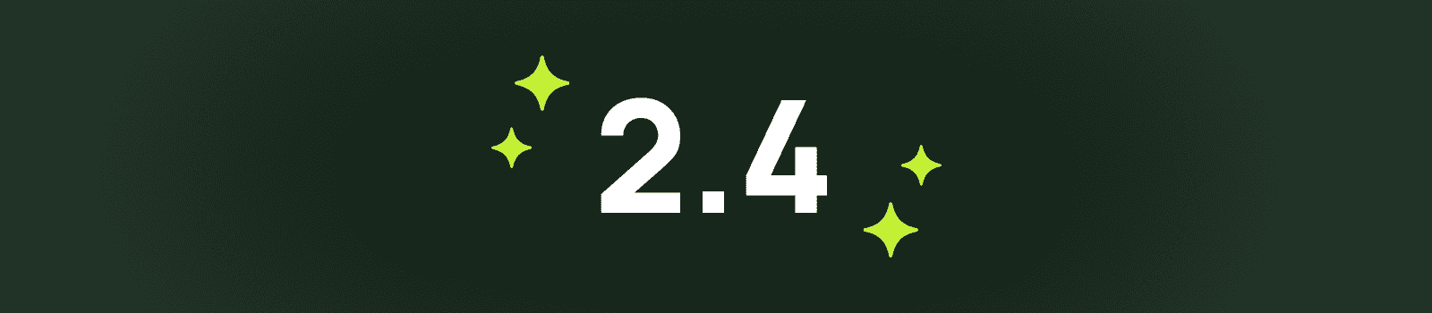暗い背景に大きく表示された数値 2.4。