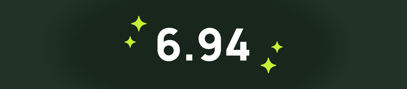 暗い背景に大きく表示された数値 6.94。