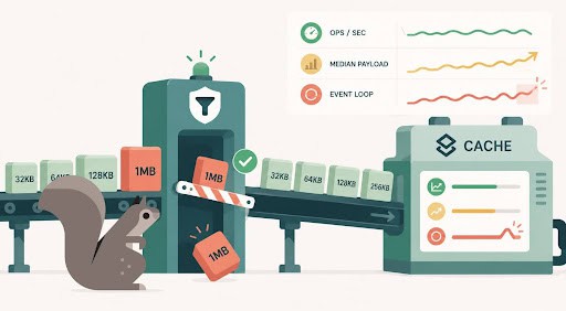 キャッシュに届く前に大きなペイロードのブロックを選別するコンベヤー