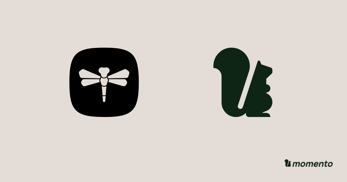 Dragonfly Cloud and Momento Cache icons with Momento branding