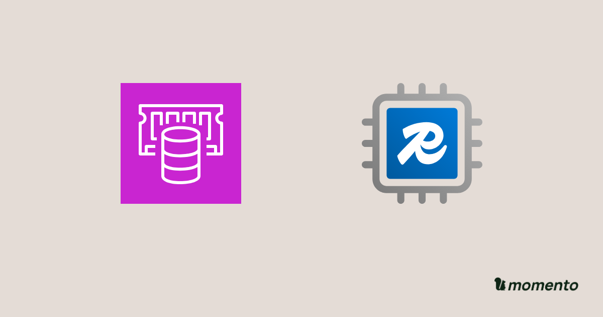 Amazon ElastiCache and Azure Managed Redis icons with Momento branding