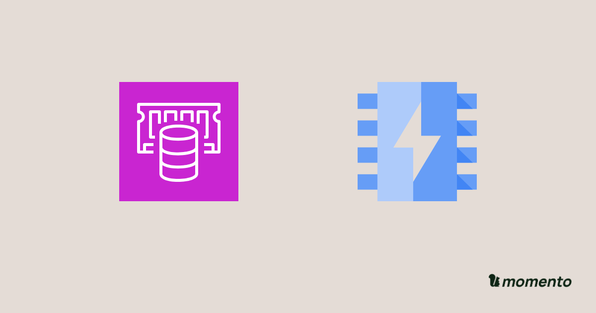 Amazon ElastiCache and Memorystore for Valkey icons with Momento branding