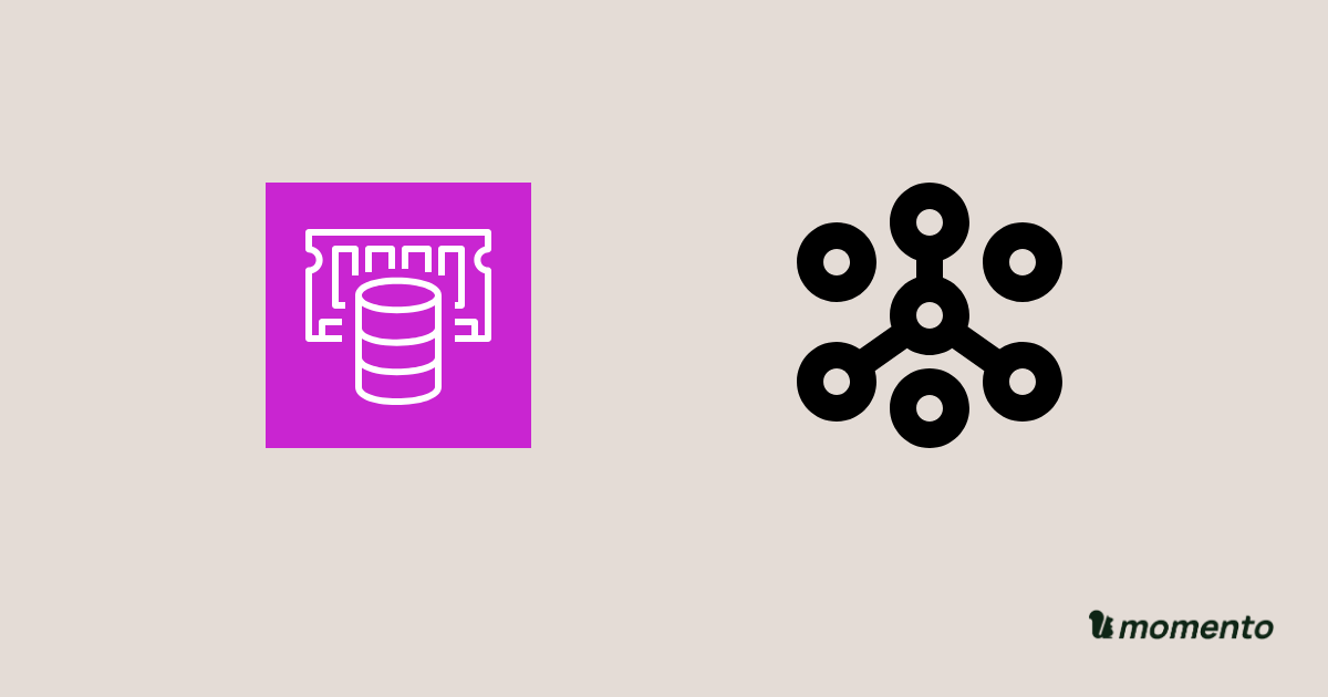 Amazon ElastiCache and OCI Cache icons with Momento branding