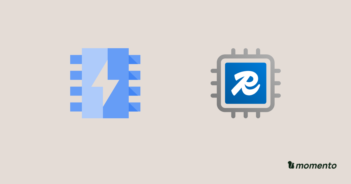 Memorystore for Valkey and Azure Managed Redis icons with Momento branding