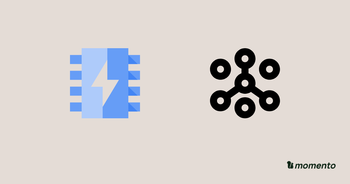 Memorystore for Valkey and OCI Cache icons with Momento branding