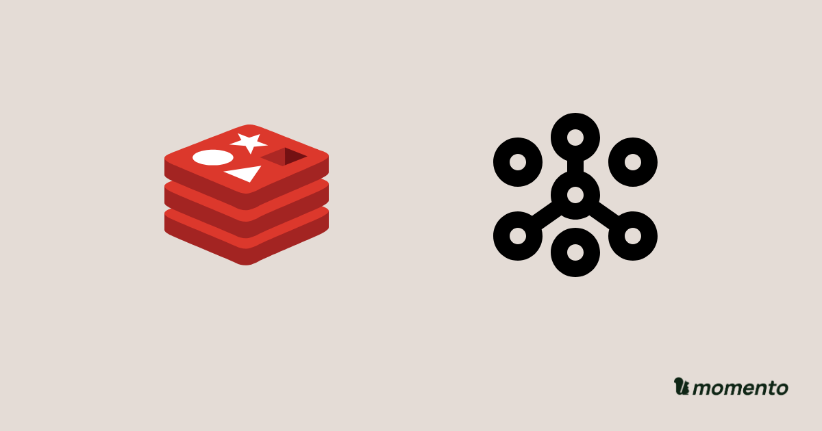 Redis Cloud and OCI Cache icons with Momento branding