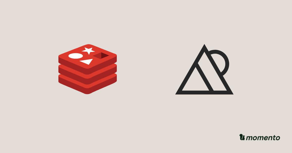 Redis Cloud and Percona for Valkey icons with Momento branding