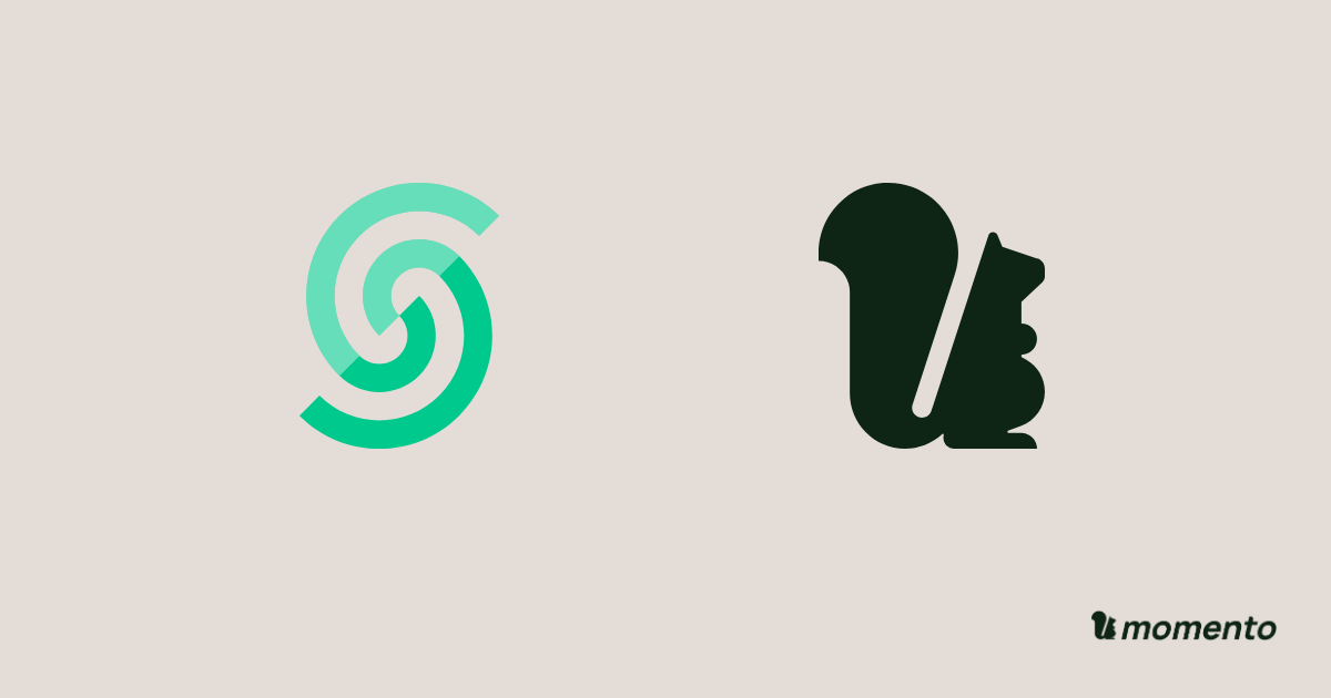 Upstash and Momento Cache icons with Momento branding