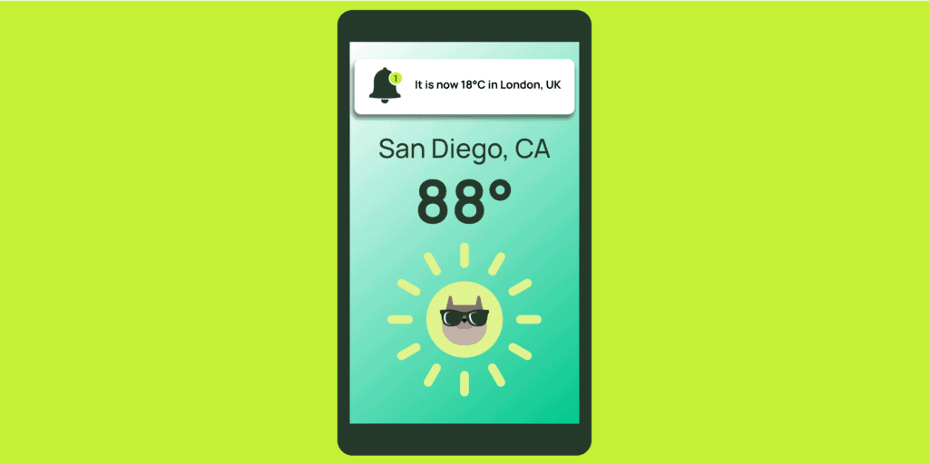 Illustration of what the weather app could look like