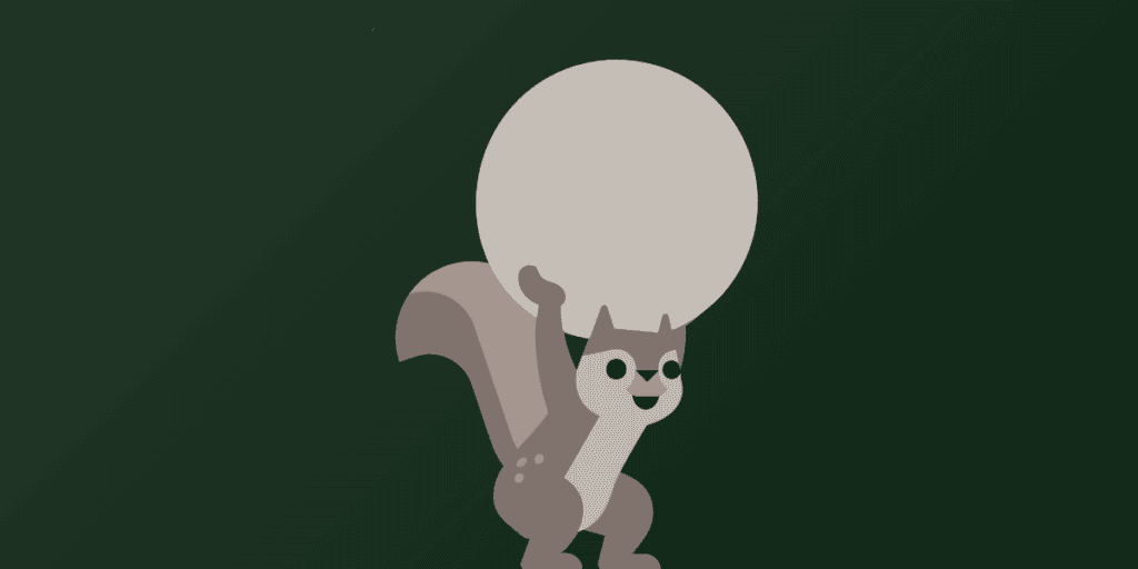 illustration of Mo carrying a large rock