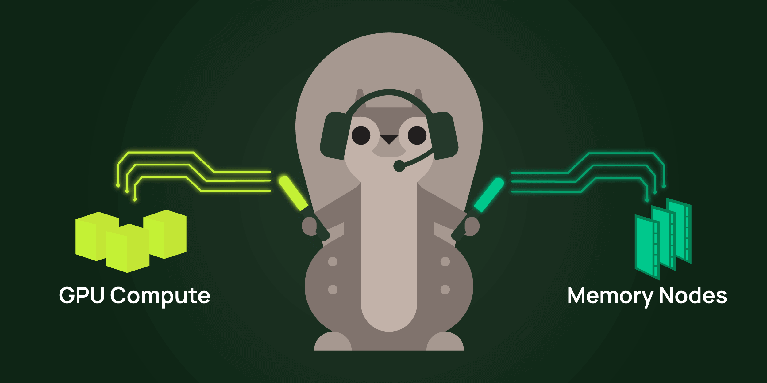 Mo acting as a traffic controller, standing between two flowing data streams